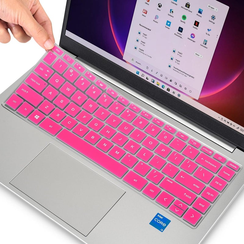 imComor Keyboard Cover for 2023 HP Envy 2-in-1 14" 14t-es000 14-es0013dx 14-es0033dx, HP 14" Laptop 14-ep 14-em 14t-ep000 14z-em000 14-ep000 14-ep0097nr 14-ep0145cl 14-em0047nr Keyboard Skin, Hot Pink - Image 1